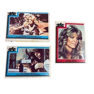 1977 Charlies Angels Trading Cards Set Of 3 With Farrah Fawcett